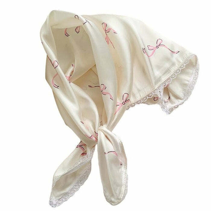 Chic Bow Print Satin Bandana: Perfect for Concerts, Outfits & Style