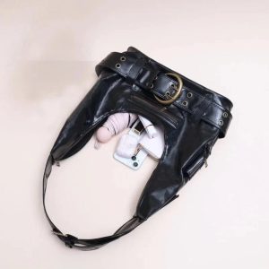 Chic Buckle Up Punk Shoulder Bag for Stylish Outfits & Concert Looks