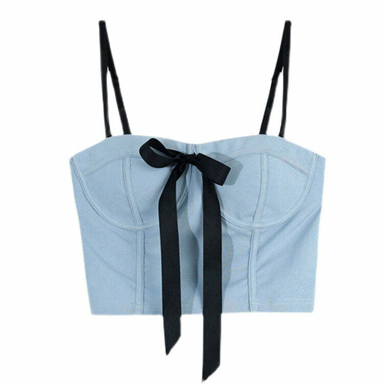 Chic Bustier Top with Front Bow: Perfect for Spring Outfits & Date Nights