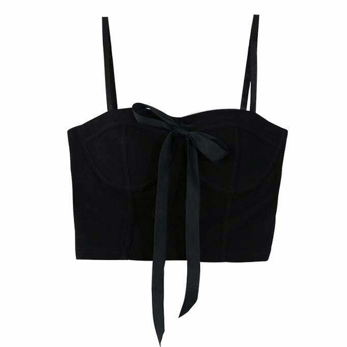 Chic Bustier Top with Front Bow: Perfect for Spring Outfits & Date Nights