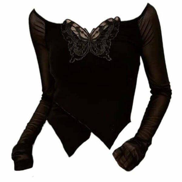 Chic Butterfly Cut Out Long Sleeve Top: Perfect for Spring Outfits