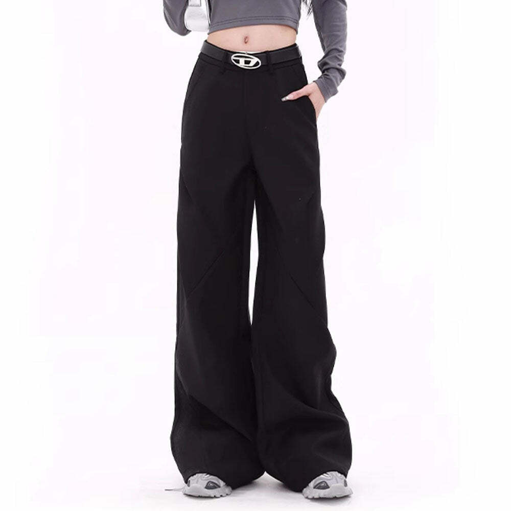 Chic Casual Friday Wide-Leg Black Pants: Perfect for Work & Weekend Outfits