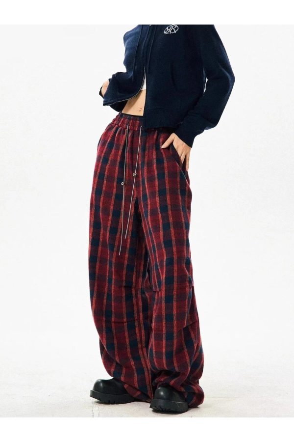 Chic Classic Plaid Baggy Lounge Pants for Effortless Outfit Ideas