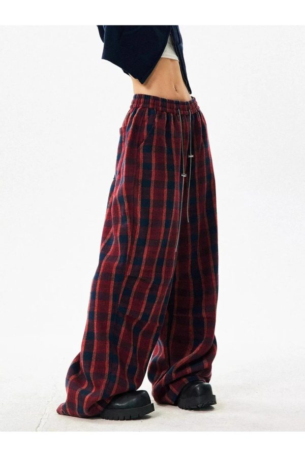 Chic Classic Plaid Baggy Lounge Pants for Effortless Outfit Ideas