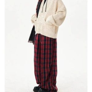 Chic Classic Plaid Baggy Lounge Pants for Effortless Outfit Ideas