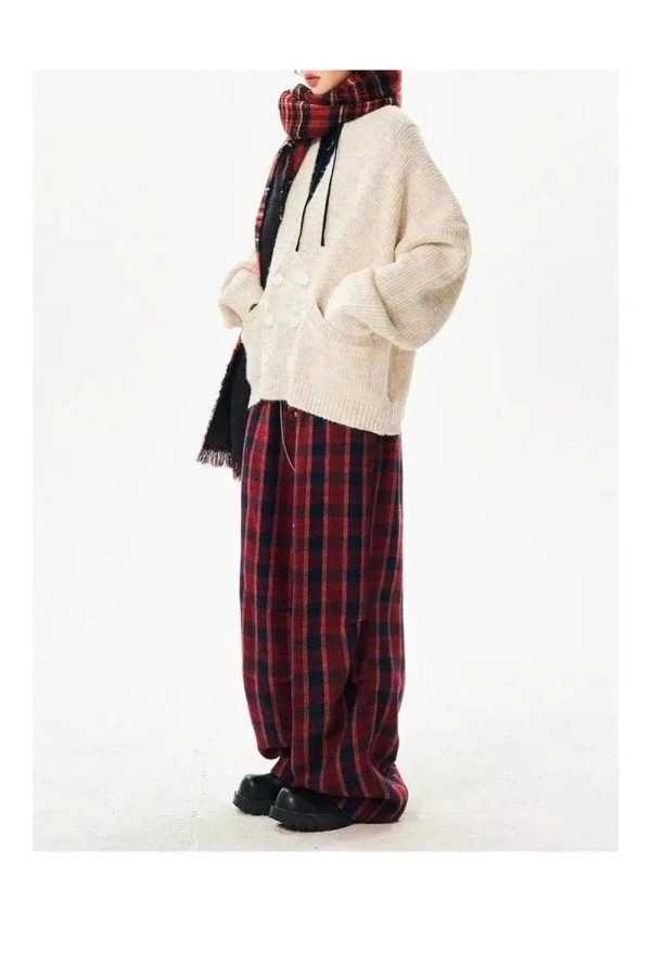 Chic Classic Plaid Baggy Lounge Pants for Effortless Outfit Ideas