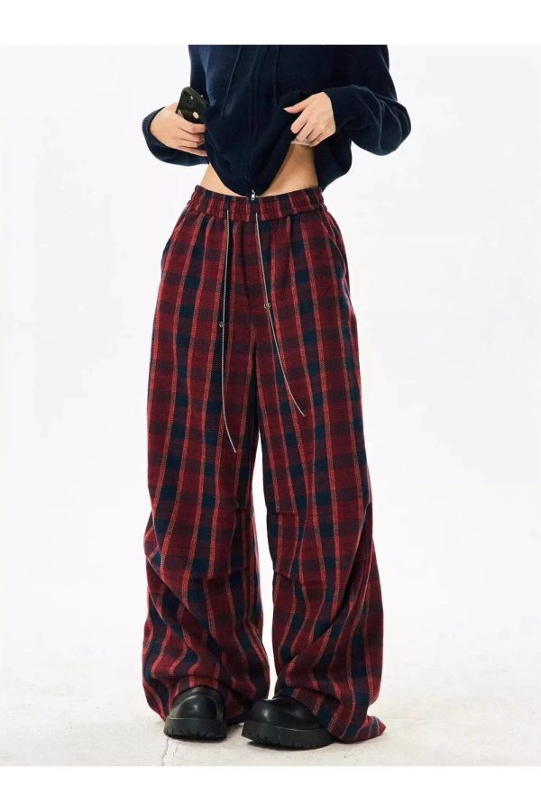 Chic Classic Plaid Baggy Lounge Pants for Effortless Outfit Ideas