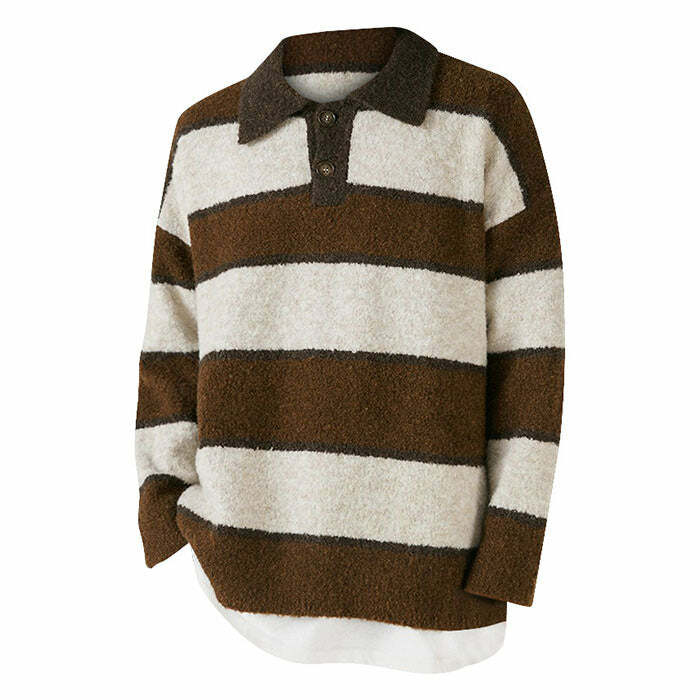 Chic Coffee Shop Striped Pullover: Perfect for Casual Outfits & Spring Fits