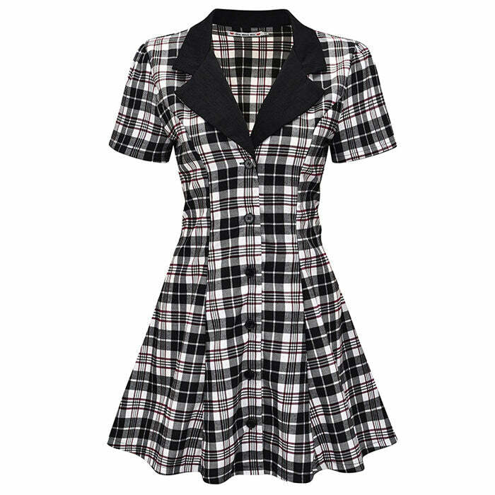 Chic Dark Academia Plaid Dress: Perfect for Prom, Work, and Casual Outfits