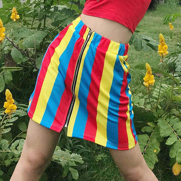 Chic Elastic Waist Striped Skirt: Perfect for Spring Outfits & Casual Looks