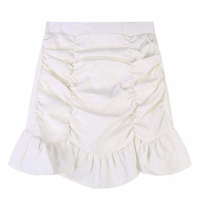 Chic French Summer Ruched Mini Skirt: Perfect for Casual Outfits