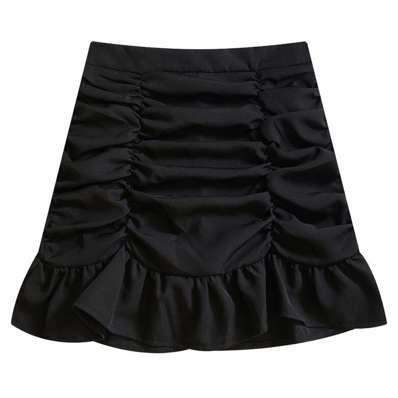 Chic French Summer Ruched Mini Skirt: Perfect for Casual Outfits