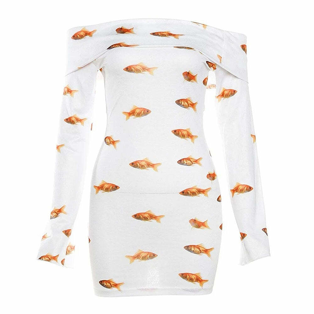 Chic Goldfish Off Shoulder Mini Dress: Perfect for Spring Outfits & Events