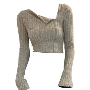 Chic Heather Ribbed Asymmetric Sweater: Perfect for Spring Outfits