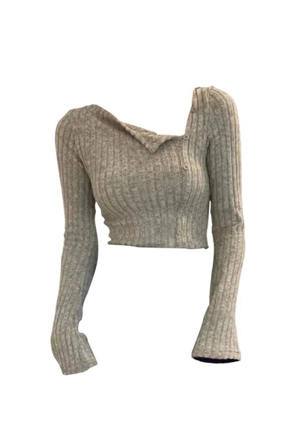 Chic Heather Ribbed Asymmetric Sweater: Perfect for Spring Outfits