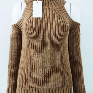 Chic High Neck Cold Shoulder Jumper: Perfect for Spring Outfits