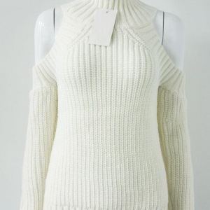 Chic High Neck Cold Shoulder Jumper: Perfect for Spring Outfits