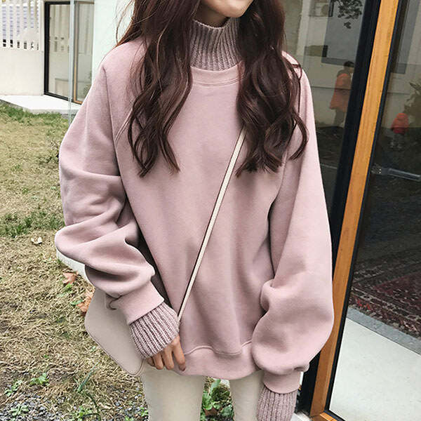 Chic High Neck Sweatshirt: Perfect for Casual Outfits & Spring Style