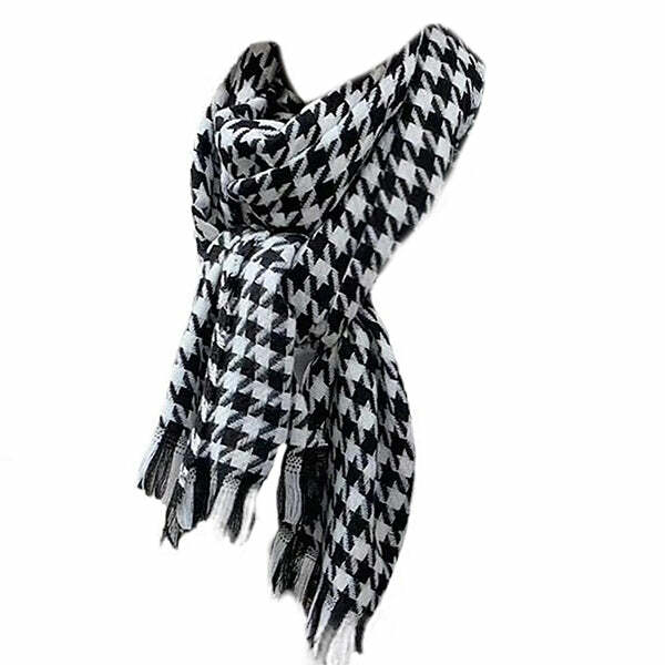 Chic Houndstooth Scarf: Perfect for Spring Outfits & Concert Outfit Ideas