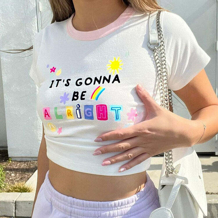 Chic It's Gonna Be Alright Crop Top: Perfect for Concerts & Casual Outfits