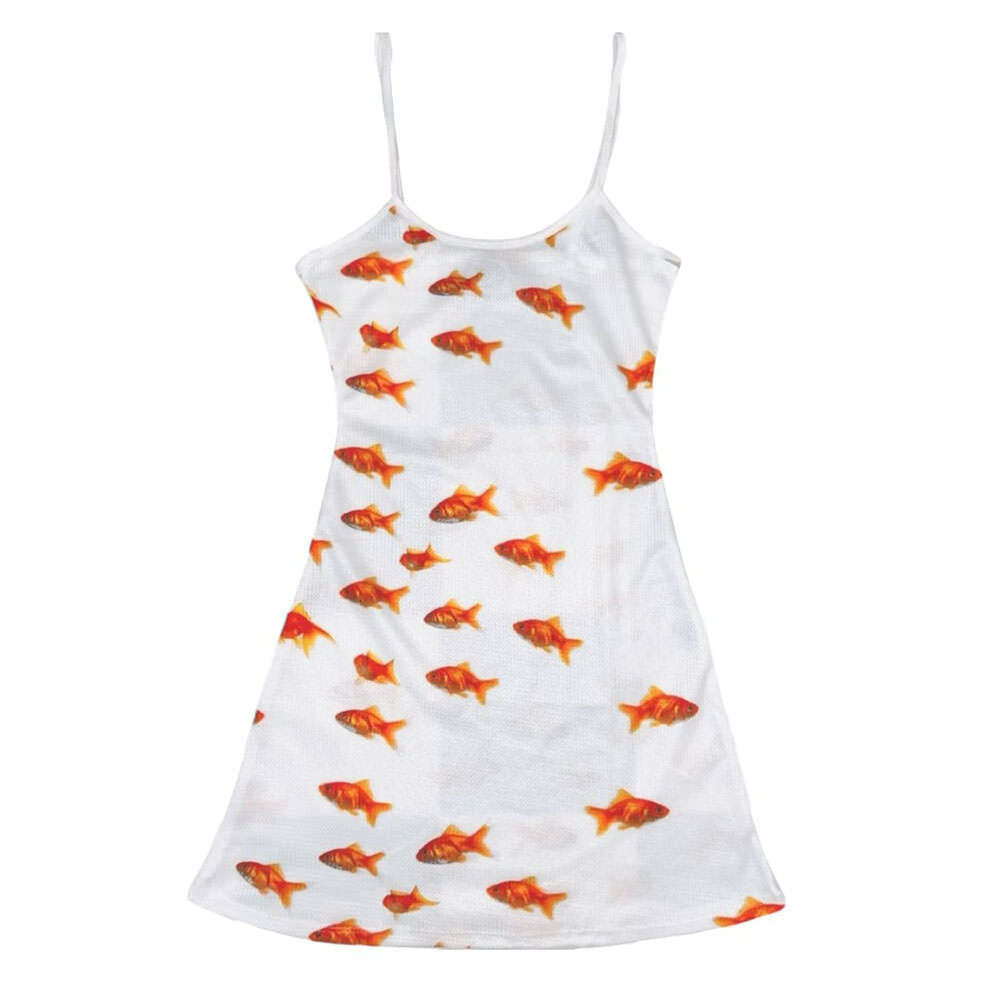 Chic Koi Fish Slip Dress: Perfect for Concerts, Dates, and Spring Outfits