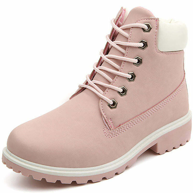 Chic Lace Up Pink Flat Boots for Stylish Spring Outfits & Concert Looks