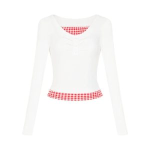 Chic Lemon Gingham Layered Top: Perfect for Spring Outfits & Casual Looks