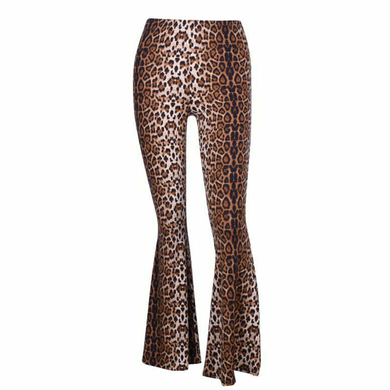 Chic Leopard Flared Trousers: Perfect for Concerts, Dates, and Spring Outfits