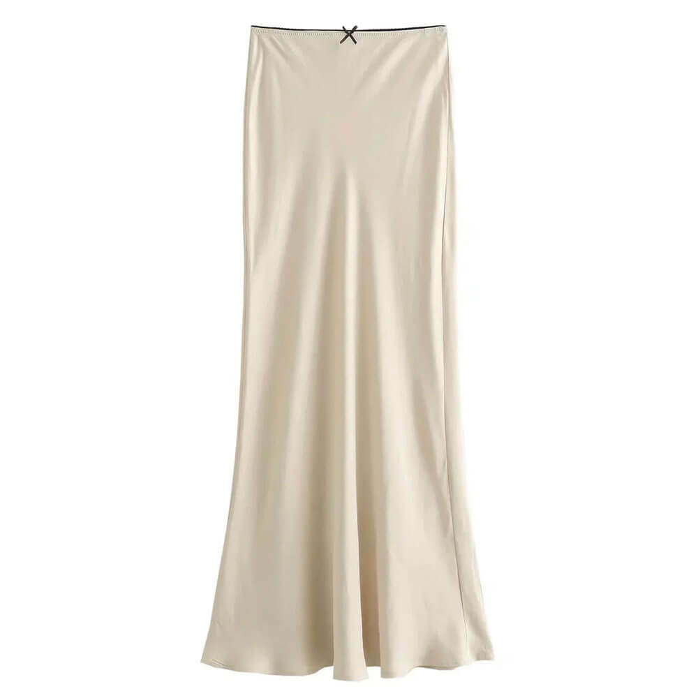 Chic Low Waist Satin Maxi Skirt: Perfect for Spring Outfits & Date Nights