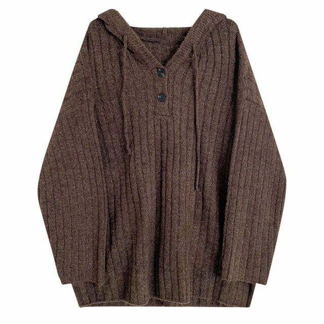 Chic Mocha Knit Button Up Hoodie: Perfect for Casual Outfits & Spring Fits