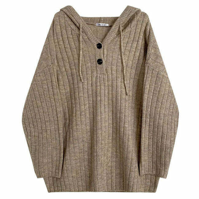 Chic Mocha Knit Button Up Hoodie: Perfect for Casual Outfits & Spring Fits