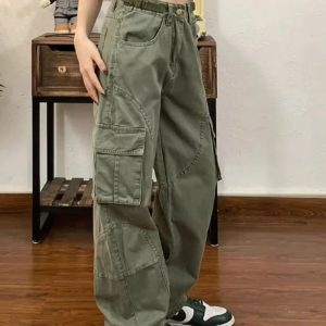 Chic Olive Green Utility Cargo Pants: Perfect for Casual & Concert Outfits