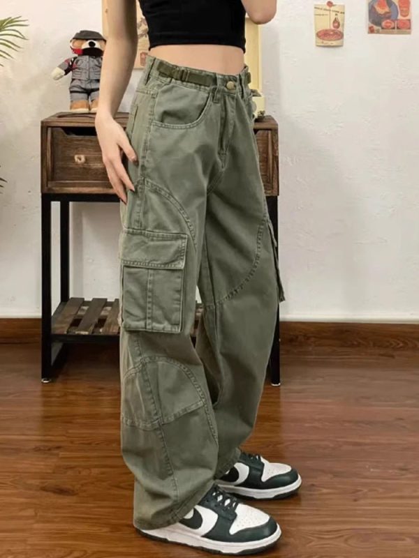 Chic Olive Green Utility Cargo Pants: Perfect for Casual & Concert Outfits