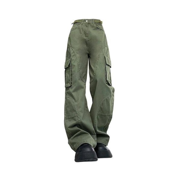 Chic Olive Green Utility Cargo Pants: Perfect for Casual & Concert Outfits