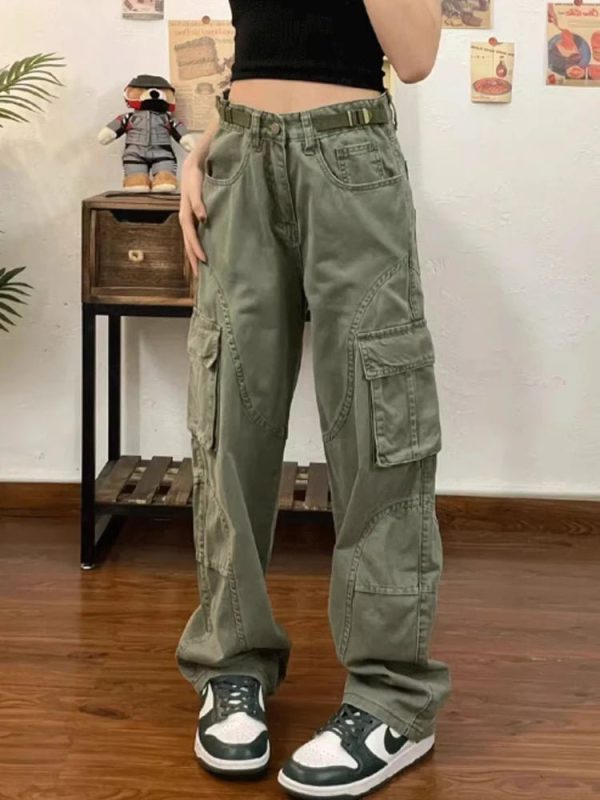 Chic Olive Green Utility Cargo Pants: Perfect for Casual & Concert Outfits