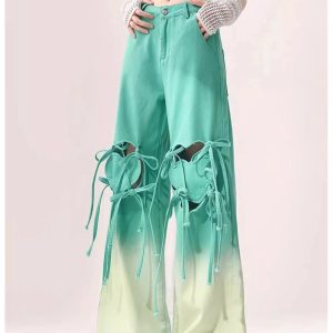 Chic Ombre Cutout Lace-Up Pants: Trendy Outfit Ideas for Every Occasion