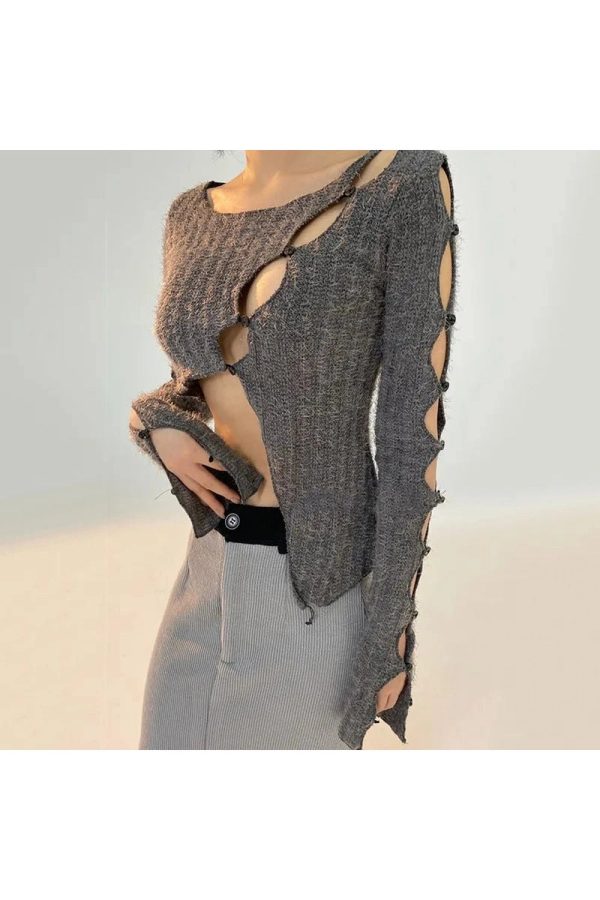 Chic Open Weave Cutout Sweater: Perfect for Spring Outfits & Casual Looks