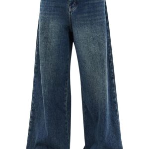 Chic Oversized Dark Wash Wide-Leg Jeans: Perfect for Casual Outfits