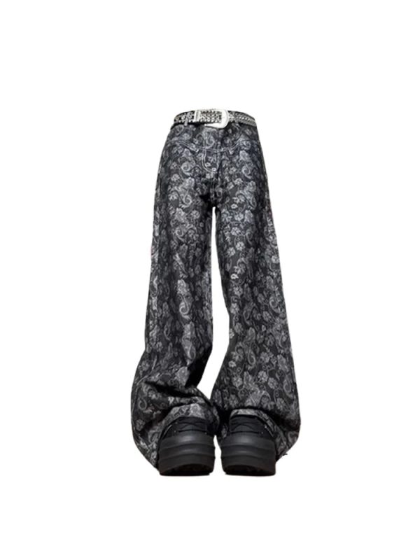 Chic Paisley Shadow Wide-Leg Pants: Perfect for Spring Outfits