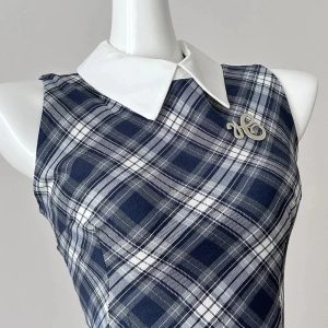 Chic Preppy Plaid Collared Mini Dress - Perfect for Spring Outfits & Events