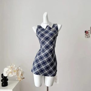 Chic Preppy Plaid Collared Mini Dress - Perfect for Spring Outfits & Events