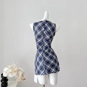 Chic Preppy Plaid Collared Mini Dress - Perfect for Spring Outfits & Events