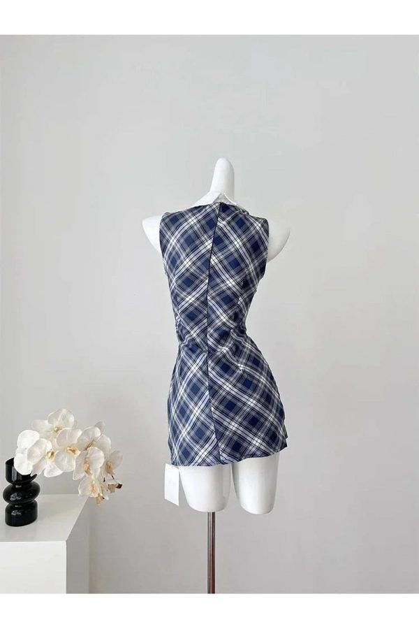 Chic Preppy Plaid Collared Mini Dress - Perfect for Spring Outfits & Events