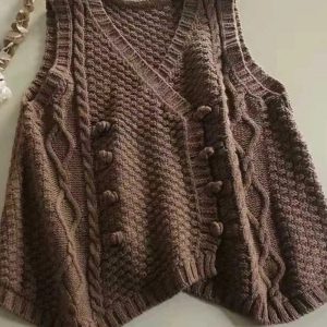 Chic Rustic Cable Knit Button Vest: Perfect for Spring Outfits & Layering