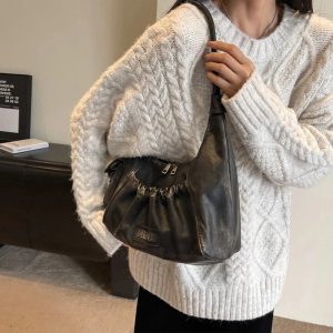 Chic Rustic Ruched Shoulder Bag for Effortless Outfit Ideas & Style