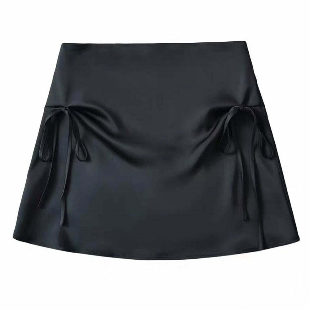 Chic Satin Mini Skirt with Bows for Stylish Outfits & Fashion Ideas