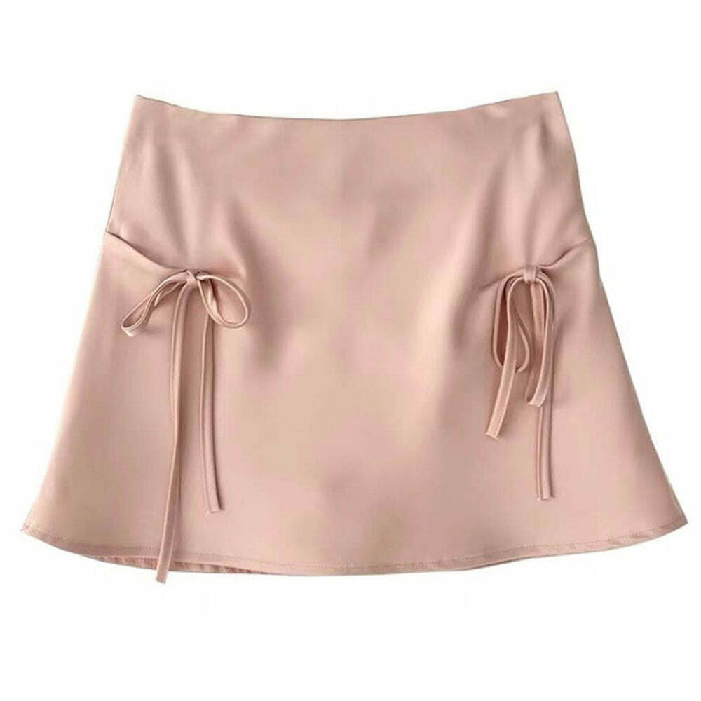 Chic Satin Mini Skirt with Bows for Stylish Outfits & Fashion Ideas