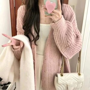 Chic Soft Blush Chunky Cardigan: Perfect for Spring Outfits & Date Nights