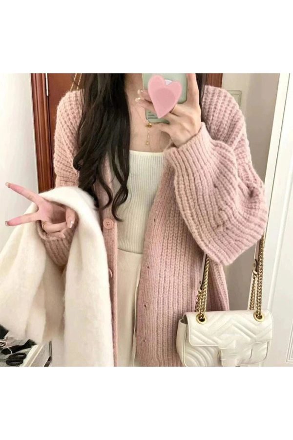 Chic Soft Blush Chunky Cardigan: Perfect for Spring Outfits & Date Nights