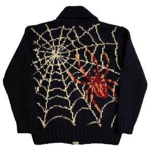 Chic Spider Web Knit Cardigan: Perfect for Spring Outfits & Concerts